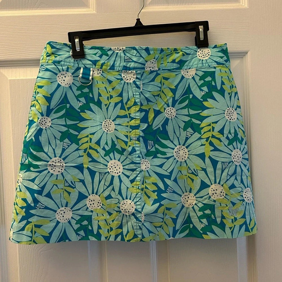 ! LILLY PULITZER White Tag Blue And Green Daisy Golf and Tennis Skort. SZ … - Picture 1 of 5